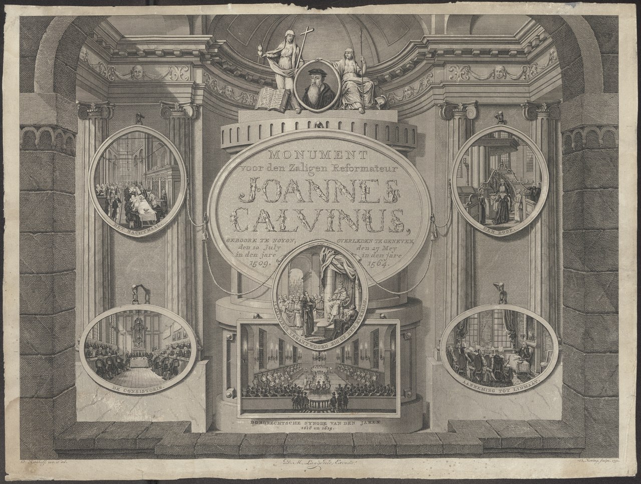 Commemorative print to John Calvin.